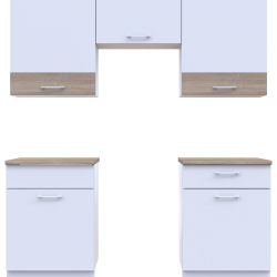Kitchen Lea 1.8 m 180x60x250 White White / Sonoma oak